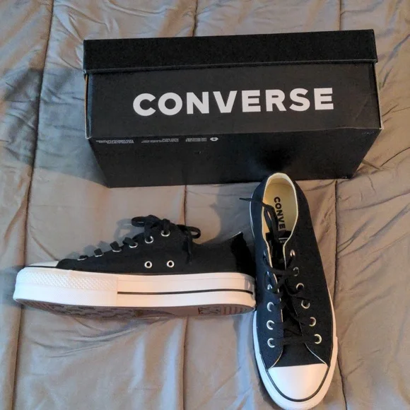 SOLD Converse CTAS Lift Lo Platform Sneakers in Black sz 10 NEW - Picture 9 of 10